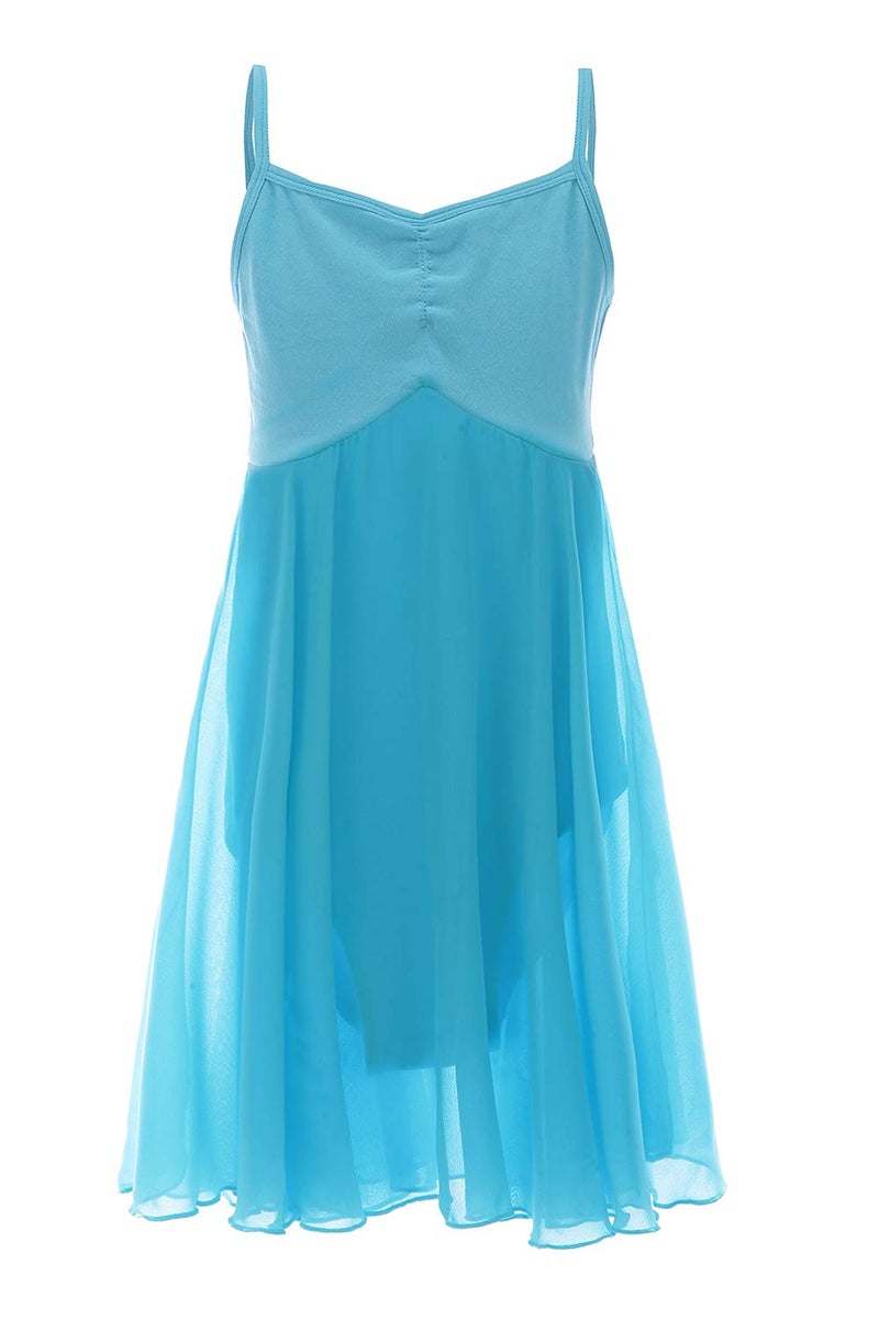 ORIDOOR Girls' Camisole Leotard Ballet Dance Dress Ballerina Costumes (Blue, Tag 140 - Age 8-9) â€¦ - Image 1